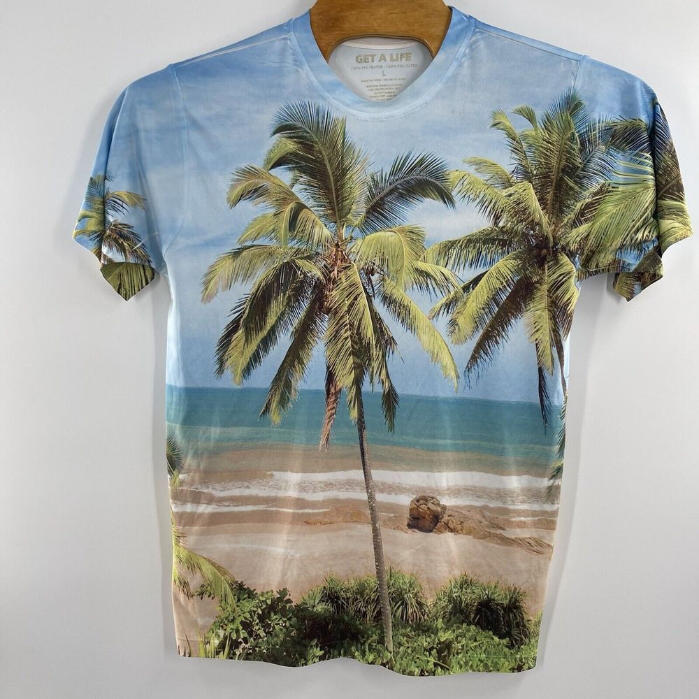 Get A Life Brand Real Beach Graphic Tee Size L‎